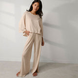 Lunya Loungewear Linen Knit Side Slit Pant - #Yawning Oak